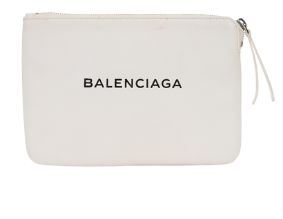 Balenciaga Everyday Pouch, &pound;190, Accessories, White, Leather, Front view